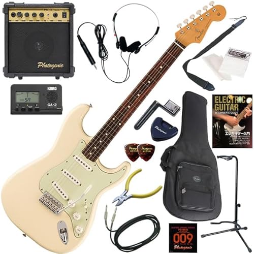 【セット品】FENDER エレキギター初心者入門 メキシコ製ストラトキャスター 10wアンプが入ったスタンダード15点セット Vintera II 60s Stratocaster/OW(オリンピックホワイト)