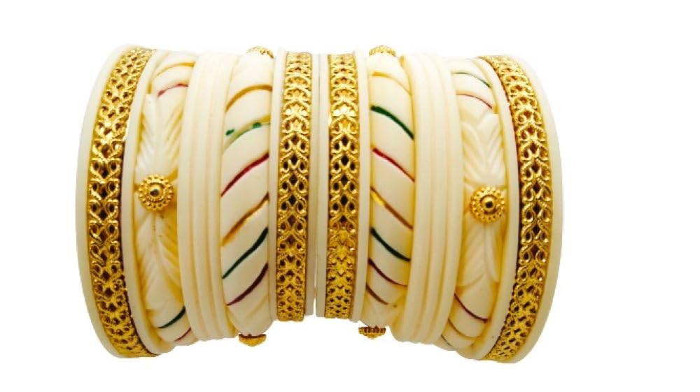 Pretty 5 Cut Ivory Color Rajasthani Rajputi Handcrafted Chooda/Chuda/Choora/Bangle Set for Wedding, Marriage, Anniversary, Party and Engagement. (2.4) (B0CS3RKQQT) Amazon Price History, Amazon Price Tracker