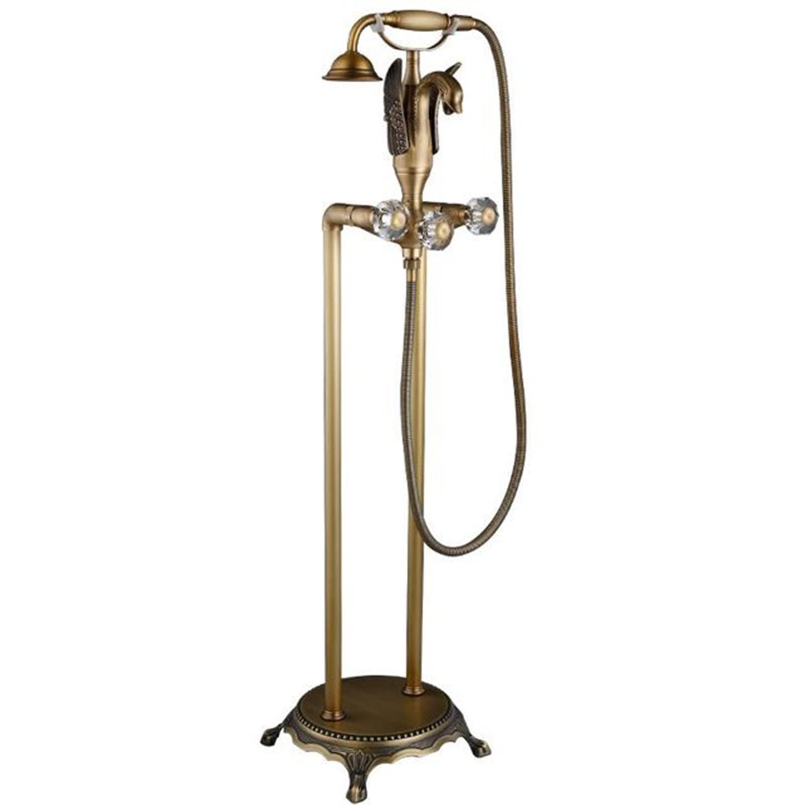 Robinet de baignoire autoportante en laiton chromé cascade luxe