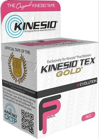 KinesioTex Gold Wave, Latex-Free, Water-Resistant - 6 Pack - Red/Pink, 2" X 16.4' #35024