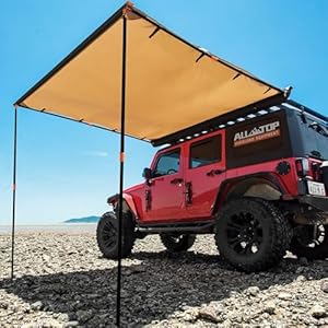 ALL-TOP Vehicle Awning 4.6’x8.2′ Roof Rack Pull-Out Sun Shade UV50+, Weatherproof 4×4 Side Awning for Camping & Overland (Hardware Included)