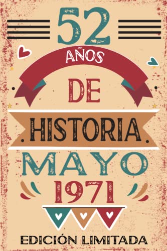 52 Años De Historia Mayo 1971: Libro de visitas, cuaderno, 110 páginas de felicitaciones, idea de regalo, regalo Para la esposa, novia, mujer, La madre
