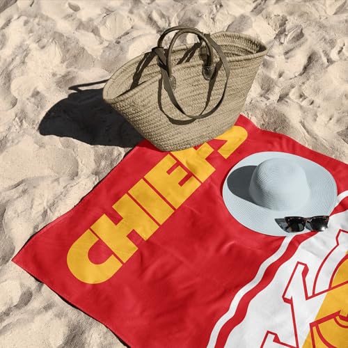 Image of Northwest NFL Kansas City Chiefs Microfiber Beach Towel, 30 x 60 Inches - Quick Dry, Sand Resistant, Lightweight, Highly Absorbent, Incisor Design