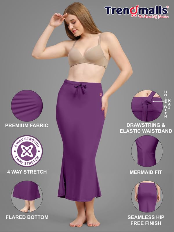 Image of TRENDMALLS Women's Polyester Spandex Saree Shapewear Petticoat for Women, Cotton Blended,Petticoat,Skirts for Women,Shape Wear Dress for Saree Shaper