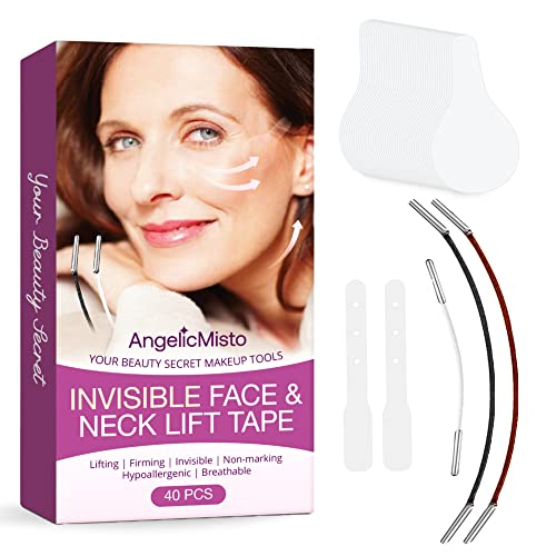 Face Lift Tape Upgraded, face lift tape invisible, Face Slimmer, Face Tape for Wrinkles, Makeup Instant Face Lift Tape Invisible, Double Chin Reducer, and Wrinkle Patches for Saggy Skin 40 PCS