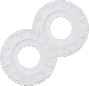 2PCS White 10.12" PU Ceiling Medallion Ring Light Fixtures Ceiling Medallion Ceiling Fan Light Covers for Light Fixtures and Ceiling Fans
