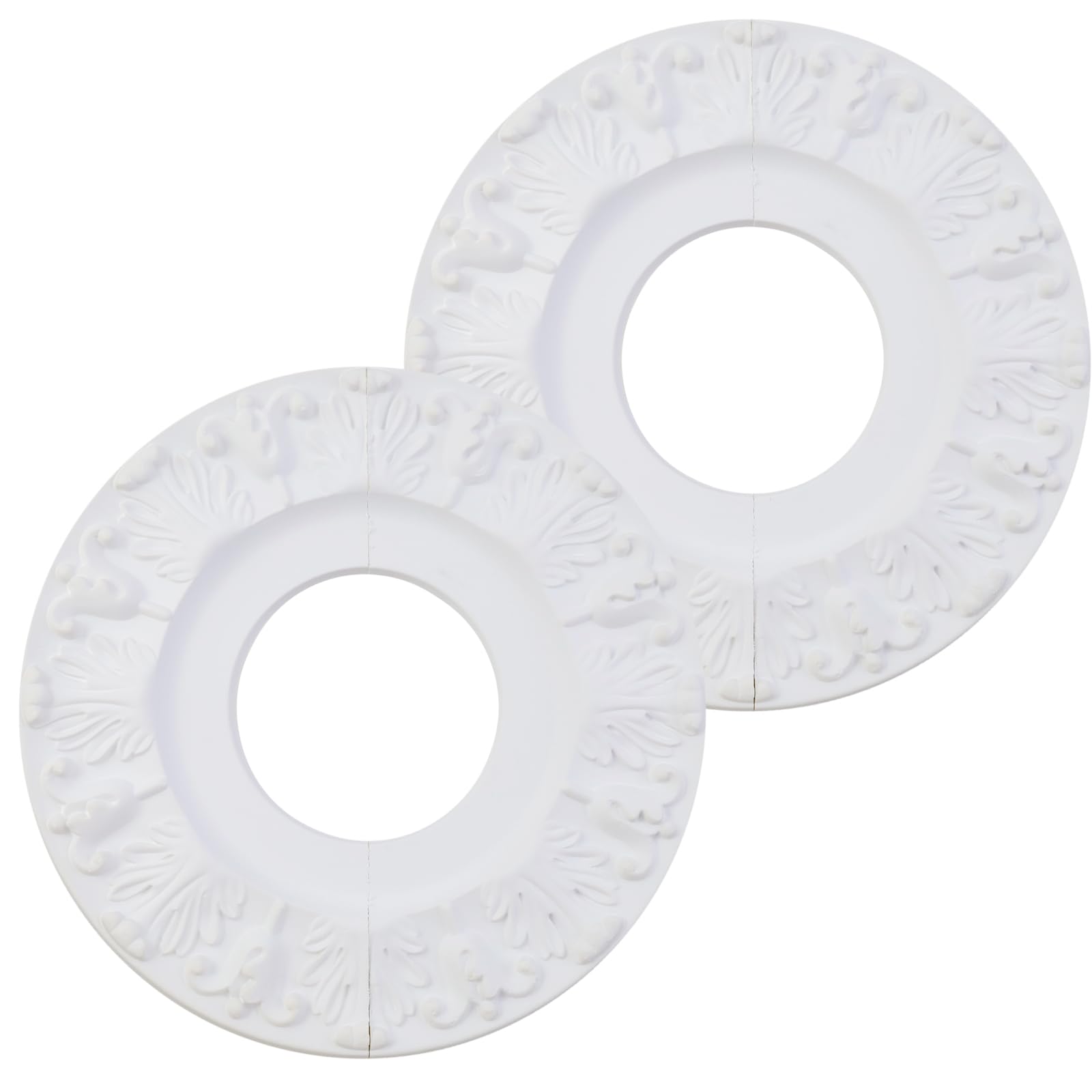 White Ceiling Medallion - Retro Light Fixture -12 White Ceiling Medallion - Retro Light Fixture -12