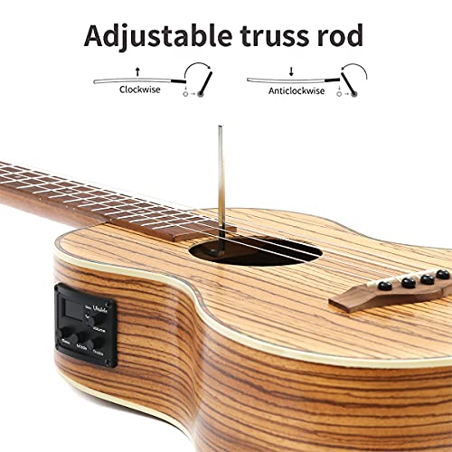 Ukulélé Baryton acoustique en bois zébré satiné de 76,2 cm Baritone Ukelele avec préampli et égaliseur intégré… - Les Beatles, Paul McCartney, John Lennon, RIngo Starr, George Harrison Ukulélé Baryton acoustique en bois zébré satiné de 76,2 cm Baritone Ukelele avec préampli et égaliseur intégré… – Image 7