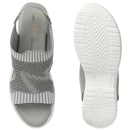 Image of Smart & Sleek Women Lightweight Sports Flatforms Sandals-AB69