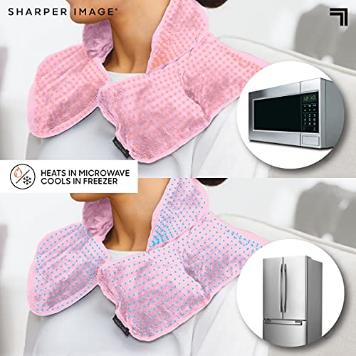 Image of Sharper Image Heated Neck&Shoulder Wrap-Microwavable Warm&Cooling Plush Pad,Scented Aromatherapy (100% Natural Lavender &Herb Spa Blend),Pain Tension Headache Relief Therapy,Gift for Women (Pack of 8)