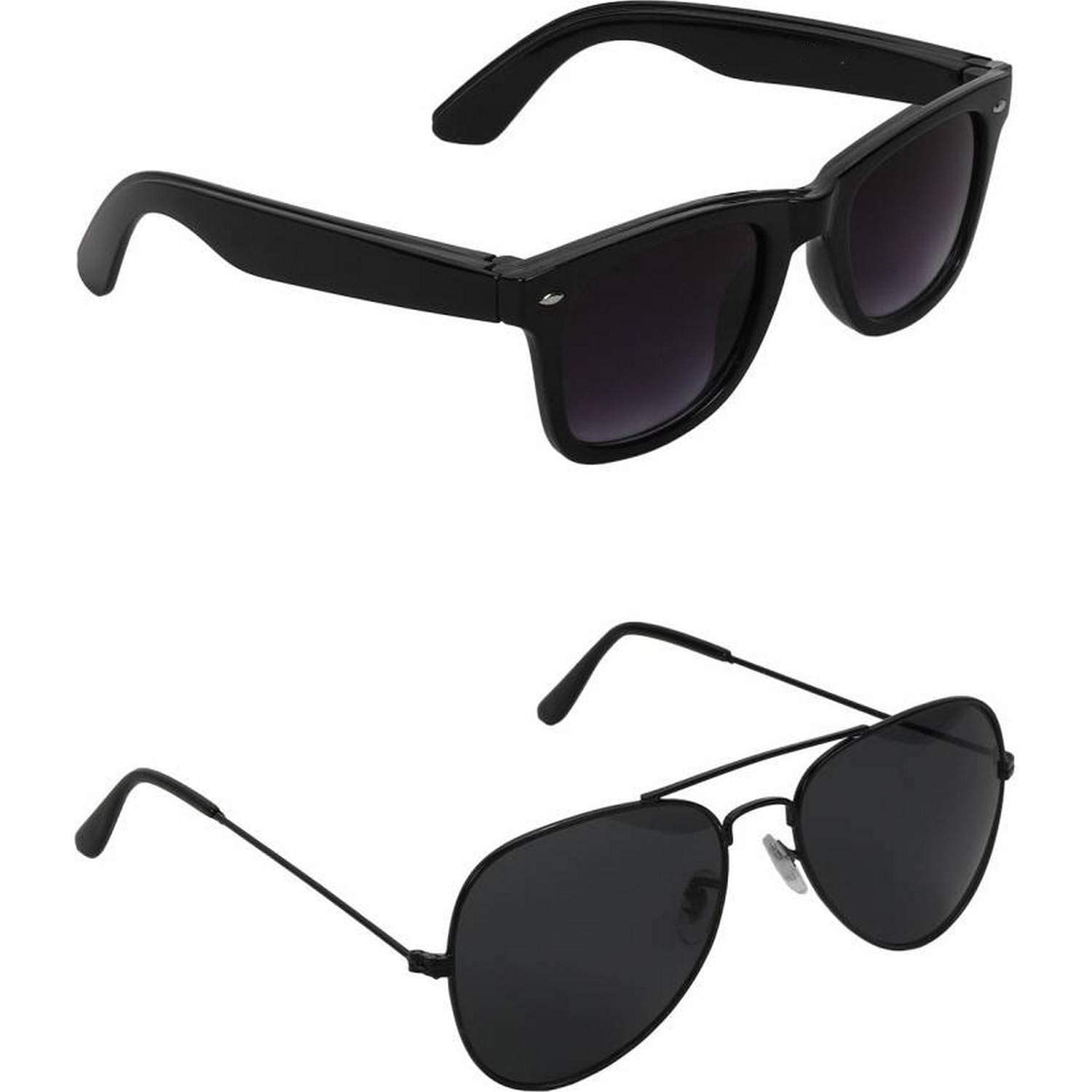 GENXTRA Sunglasses Combo | Pack of 2 Sunglasses | with one zip Case