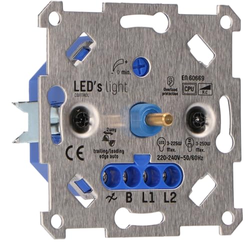 Proventa® - Regulador de intensidad universal para bombillas LED y halógenas (3-150 W, halógeno de 10-400 W, para Busch-Jaeger, Gira, Kopp, Merten, Jung, Berker)