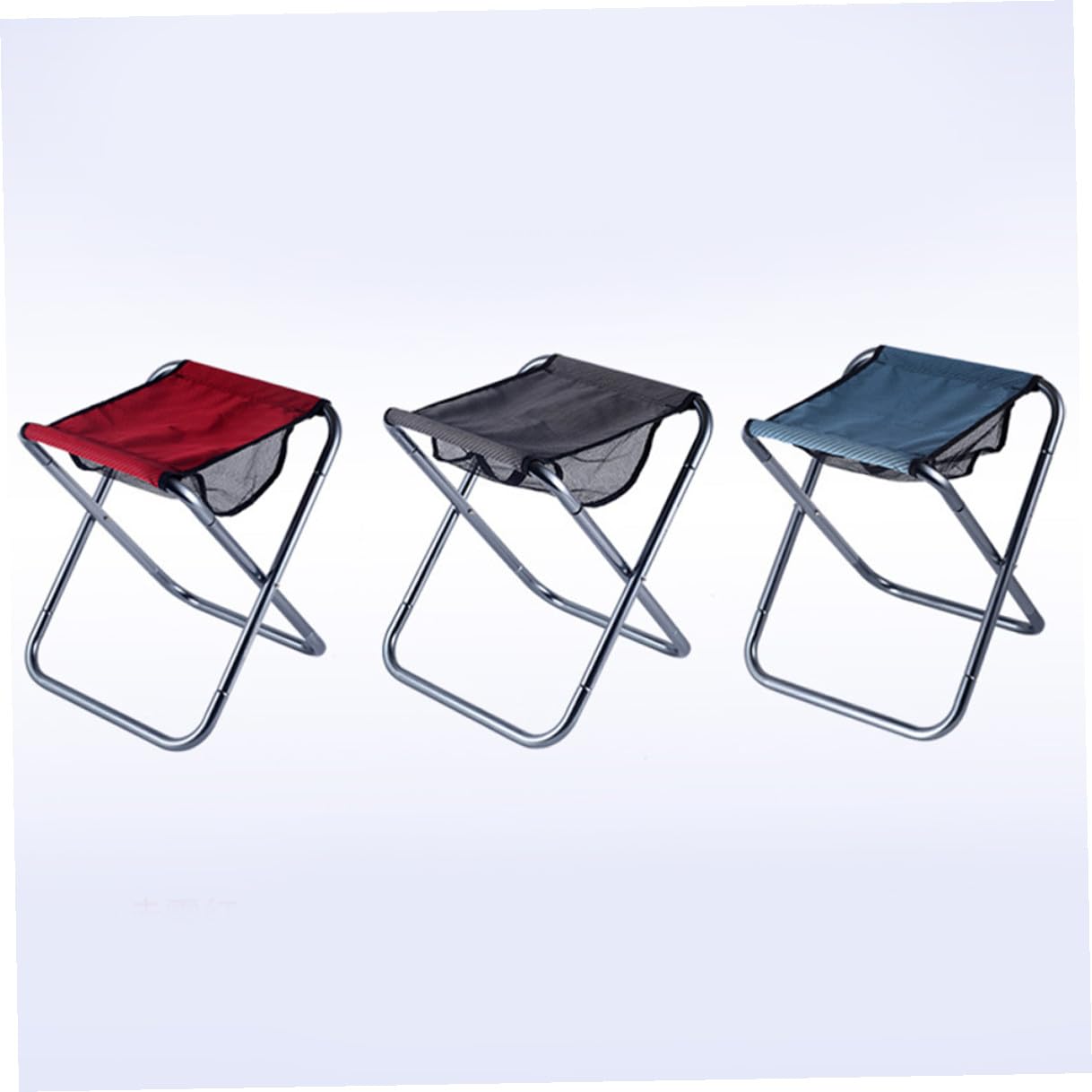 Sgabello Pieghevole Blu da Campeggio in Lega di Alluminio Resistente e Leggero, Seduta Portatile per e Patio, per Grandi