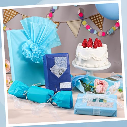 Image of woric 160 Sheets Blue Tissue Paper for Gift Bags 20 X 14 Inches | Baby Blue Wrapping Paper Bulk for Crafts Baby Shower Boy Birthday Bachelorette Party Decorations