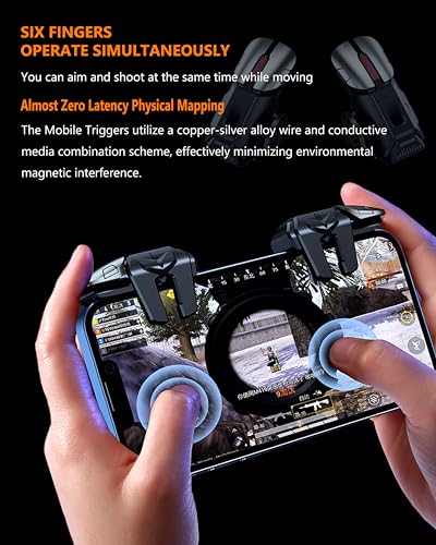 Acedays Mobile Phone Controller For Android & Iphone, 6 Trigger Game Controller Compatible With Pubg Mobile/Knives Out/Call Of Duty Mobile thumb #1