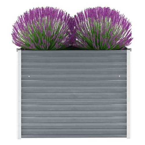 Preisvergleich Produktbild Festnight Gartenpflanzen Hochbeet Gartenbeet Verzinkter Stahl Frühbeet / Pflanzkasten für Garten Blumen Gemüse Grossen