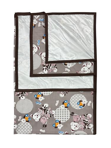 Image of Pookie Plastic Sheet,PVC Sheet for Kids,Rubber Sheet for Babies,Bed Wetting Protector(90 x 135 cm) (Brown Bear)