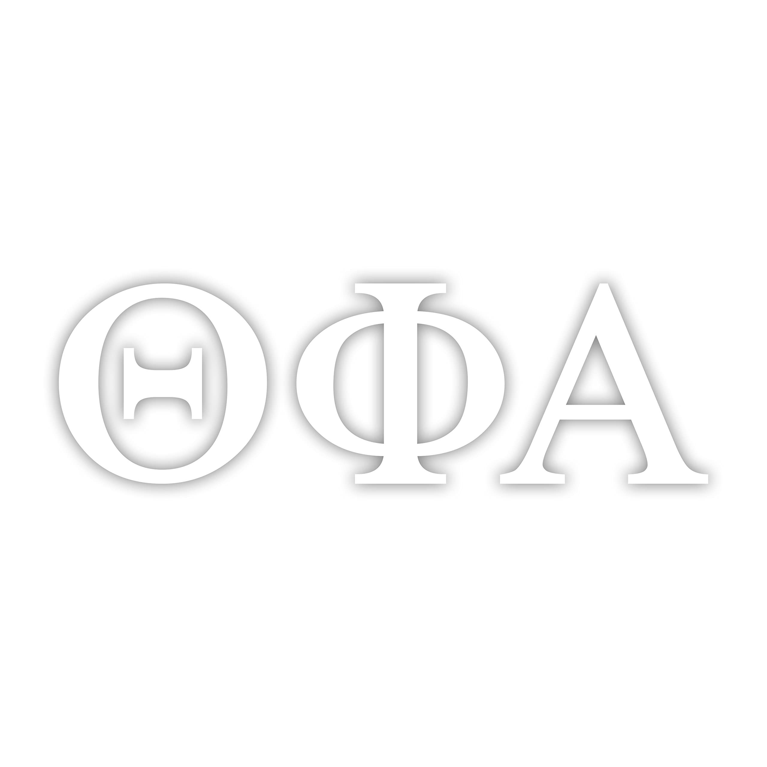Pro-Graphx Theta Phi Alpha Greek Sorority Sticker Decal, 2.5 Inches Tall, White