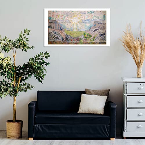 Poster encadré Soleil Edvard Munch M contre mur vide - 3