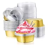 [Fácil de Usar] Está hecho de papel de aluminio grueso y seguro, lo que hace que la taza sea duradera, estable y fácil de usar. Simplemente coloque el relleno en la bandeja para hornear, luego póngalo directamente en el horno y luego sáquelo sin sacarlo.