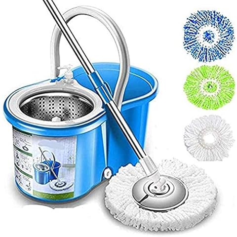 Simpli-Magic Spin Mop 4 Heads Included, Blue, Premium Cover