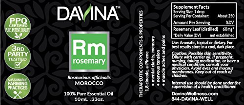 Aceite esencial puro de romero 10ml Davina miniatura 2
