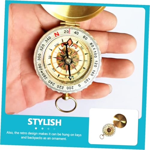 Brújula de Bolsillo Retro de Metal con Tapa Plegable miniatura 4