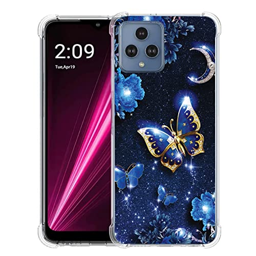Bereajoy for T-Mobile Revvl 6 5G Case,TPU Soft Rubber Four Corners Reinforced Anti-Fall Mobile Phone case Cover for T-Mobile Revvl 6 5G (Butterfly)
