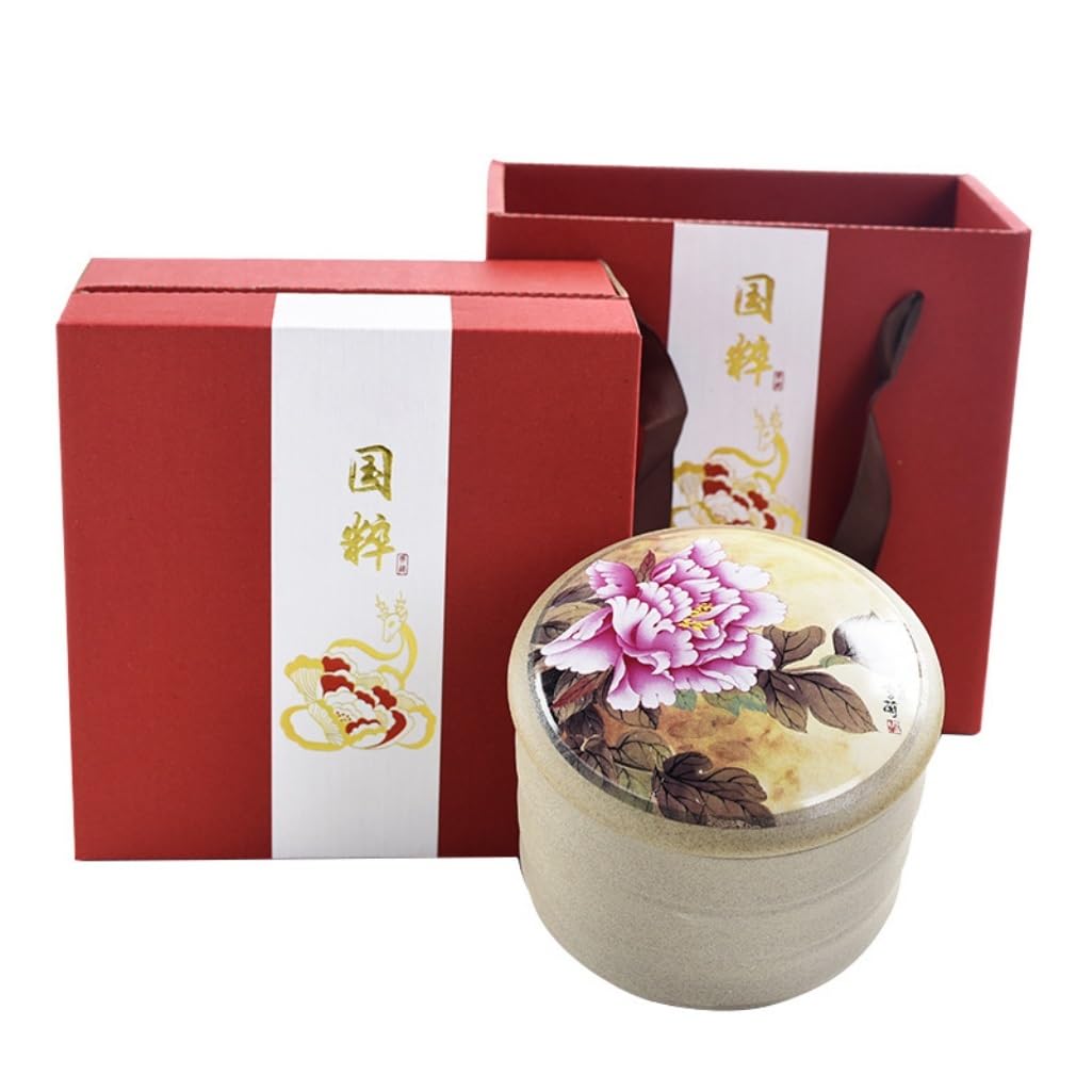 HLTYGWX Teedose, Vorratsdose für losen Tee, Keramik, für die Küche, Vorratsbehälter für Lebensmittel, chinesisches Teegeschirr, Einzelglas, Geschenkbox-Set, Teedose (B)