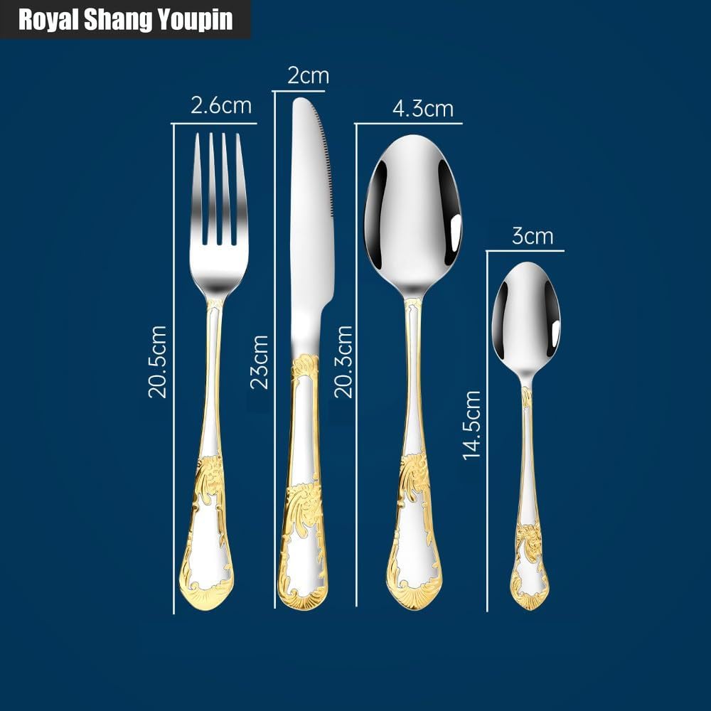 Modello Girasole Maniglia Cucina Posate in Acciaio Inossidabile Stoviglie Posate Set Di Posate Coltello Da Bistecca Forchetta Cucchiaio Cucchiaino (16 pezzi)