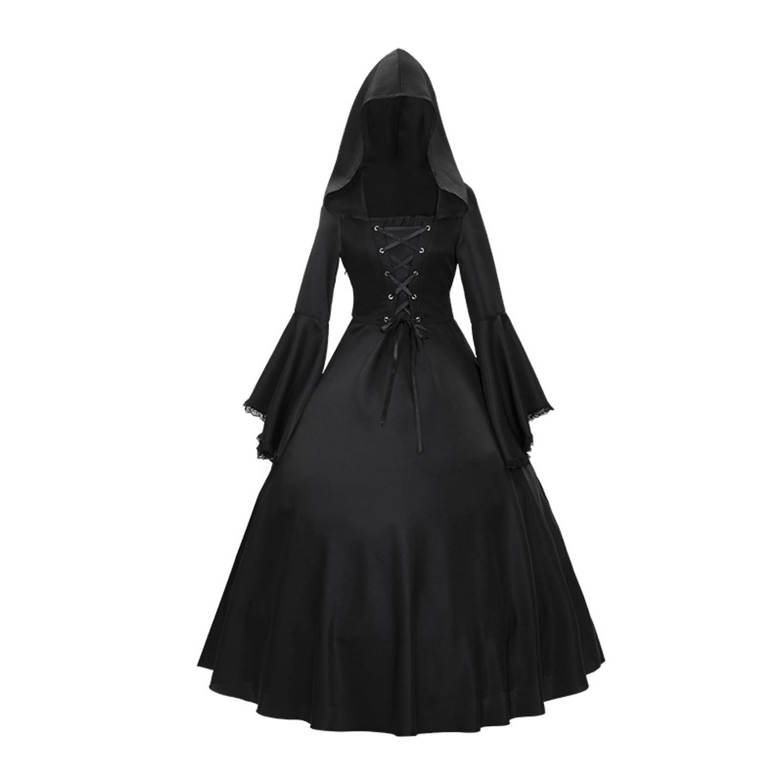 uxxnjfg Disfraz Halloween Mujer Elegantes Vestido Medieval Sexy Manga Larga Disfraz Bruja Princesa Renacentista Vestido Gotico