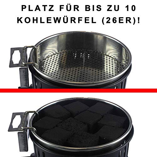 Smoke2u® Whirlpool | Elektrischer Shisha Kohleanzünder mit Griff Gitterschutz | 600W | Turbo Hookah Charcoal Heater | Platz für 10 Kohlewürfel | Fertige Kohle unter 8 Minuten (Ohne Kohle)