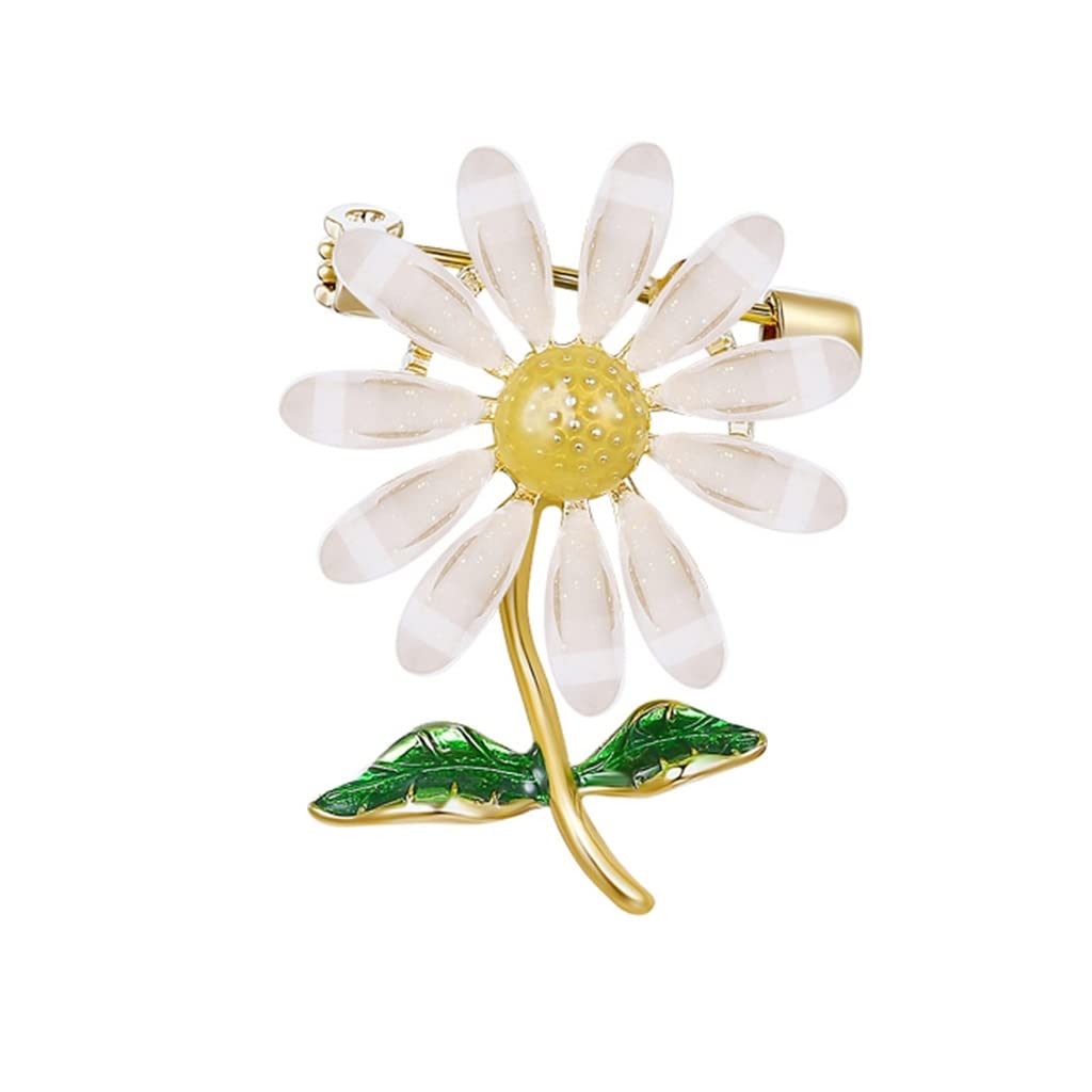 zhangxin Small Daisy Flower Brooch Cute Japanese Brooch Women's Accessories Sweater Pin Autumn/Winter Jewelry (Color : A, Size