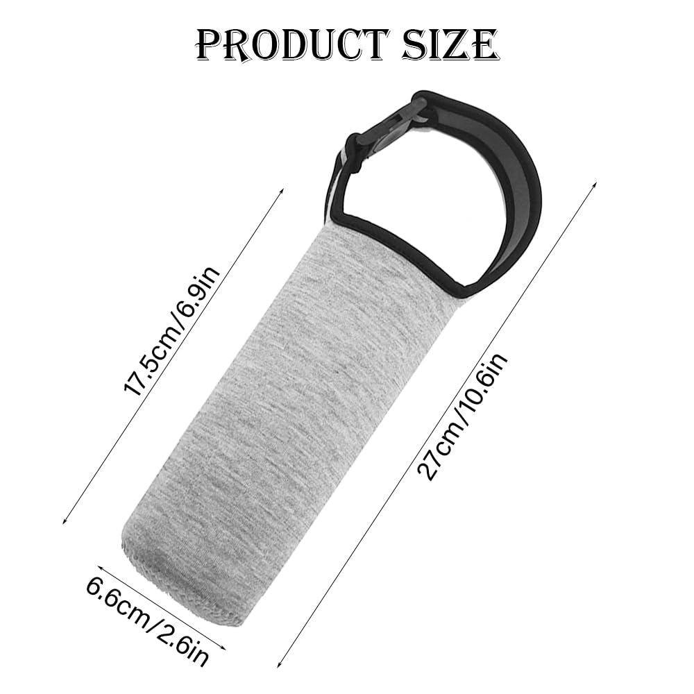 WsKingWA Neoprene Water Bottle Carrier Pouch for Outdoor Hiking Travel Drink Carrying 17.5 x 6.6cm (Drey) - Image 2