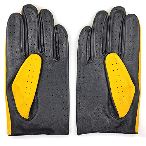 ZLUXURQ Mens Touchscreen Professional Leather Driving Gloves Unlined -Soft and Thin Italian Lambskin