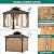 10'x10' Hardtop Gazebo, Heavy Duty Aluminum Permanent Hardtop Gazebo Outdoor Pavilion with Curtains and Netting for Garden (Khaki, 10'x10')