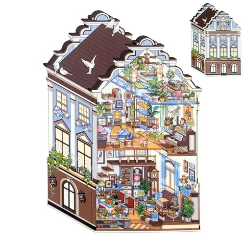 クオッカストア 【3D 造景シール シーンシール】 ステッカー ハウスステッカー 手帳 可愛い 趣味 3D 立体 おもちゃ 紙素材 パズル ミニチュア (W.古典小屋-洋館) - クオッカストア - 商品画像