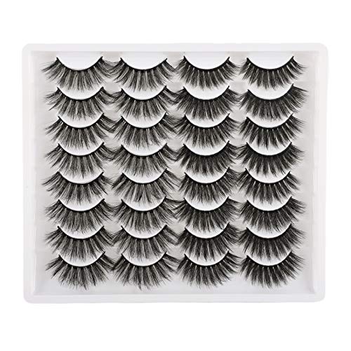 16 Pairs False Eyelashes 2 Styles Fluffy Volume Natural Mink Lashes Dramatic Luxury Fake Lashes 16 Pairs Soft Handmade Reusable Lashes Pack