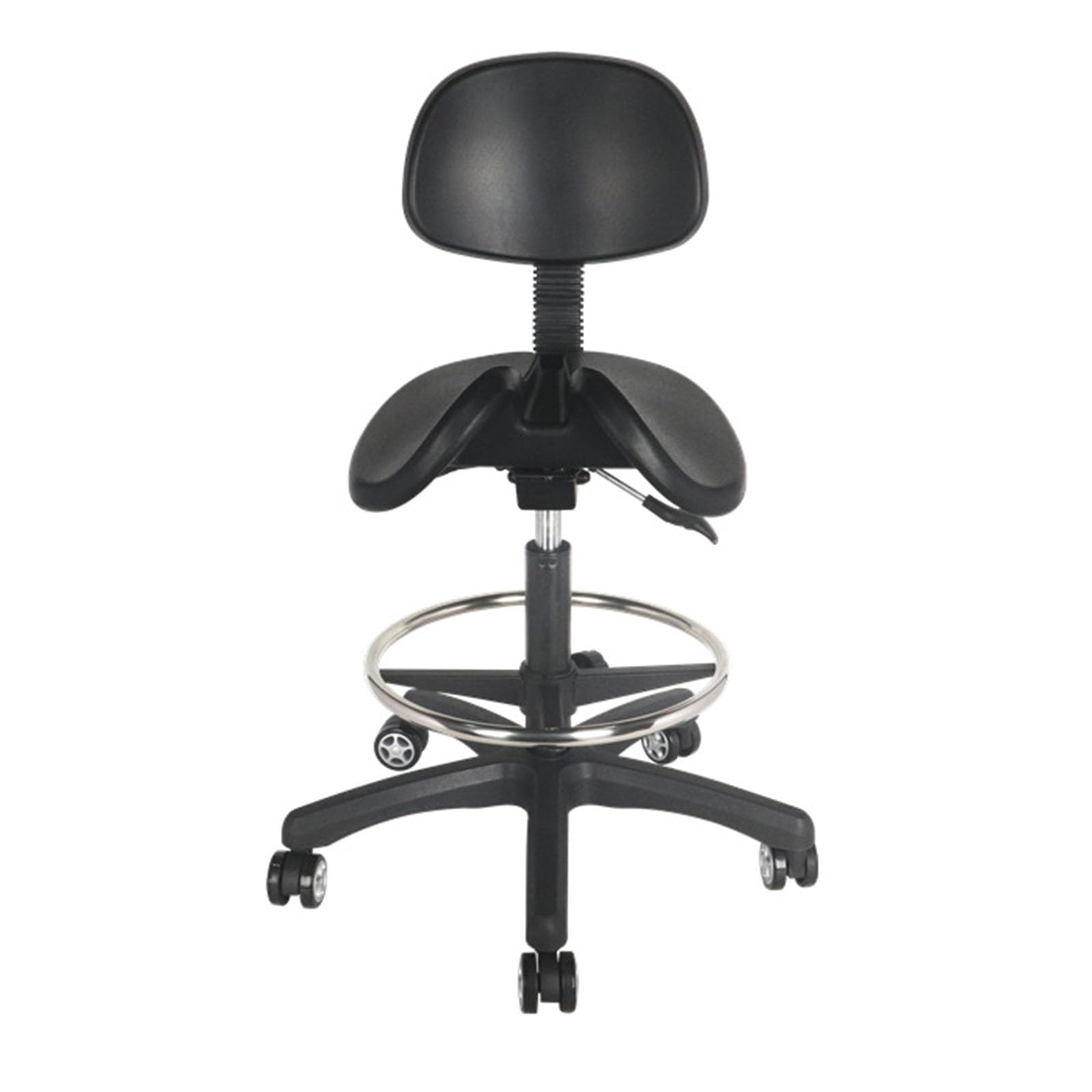 SFKLYU Ergonomischer Rollhocker mit Dicker Sattelsitzfläche, Zweigeteilter Sitz, Hydraulisch Drehbarer Rollhocker für Zuhause, Auto, Labor und Reinraum,A2