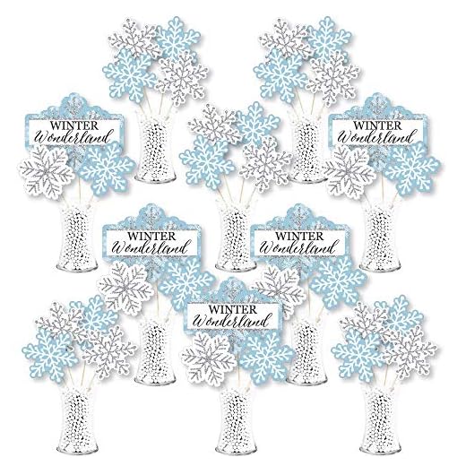 27+ Stunning Winter Wonderland Decorations to Transform Your Space 6 Big Dot of Happiness Winter Wonderland - Snowflake Holiday Party and Winter Wedding Centerpiece Sticks - Showstopper Table Toppers - 35 Pieces