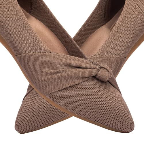 Image of Frank Mully Womens Pointed Toe Flats Knit Dress Shoes Comfort Women Shoes Softable
