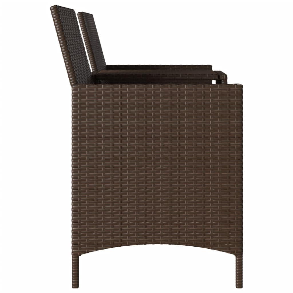 vidaXL Ogrodowa sofa 2-os. ze stolikiem i poduszkami brązowy rattan PE