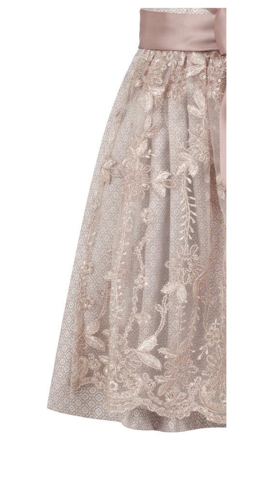Nübler Dirndl Mädchen - 3 teiliges Set Dirndl Kleid mit Trachtenbluse und Schürze traditionell - Moderne bayrische Tracht, Stella Rosa