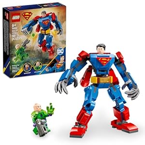 LEGO DC Superman Mech vs. Lex Luthor Building Toy – Superman Toy for Kids, Boys and Girls, Ages 6+ – Buildable Action Figure – Superhero Gift for Birthday – 76302