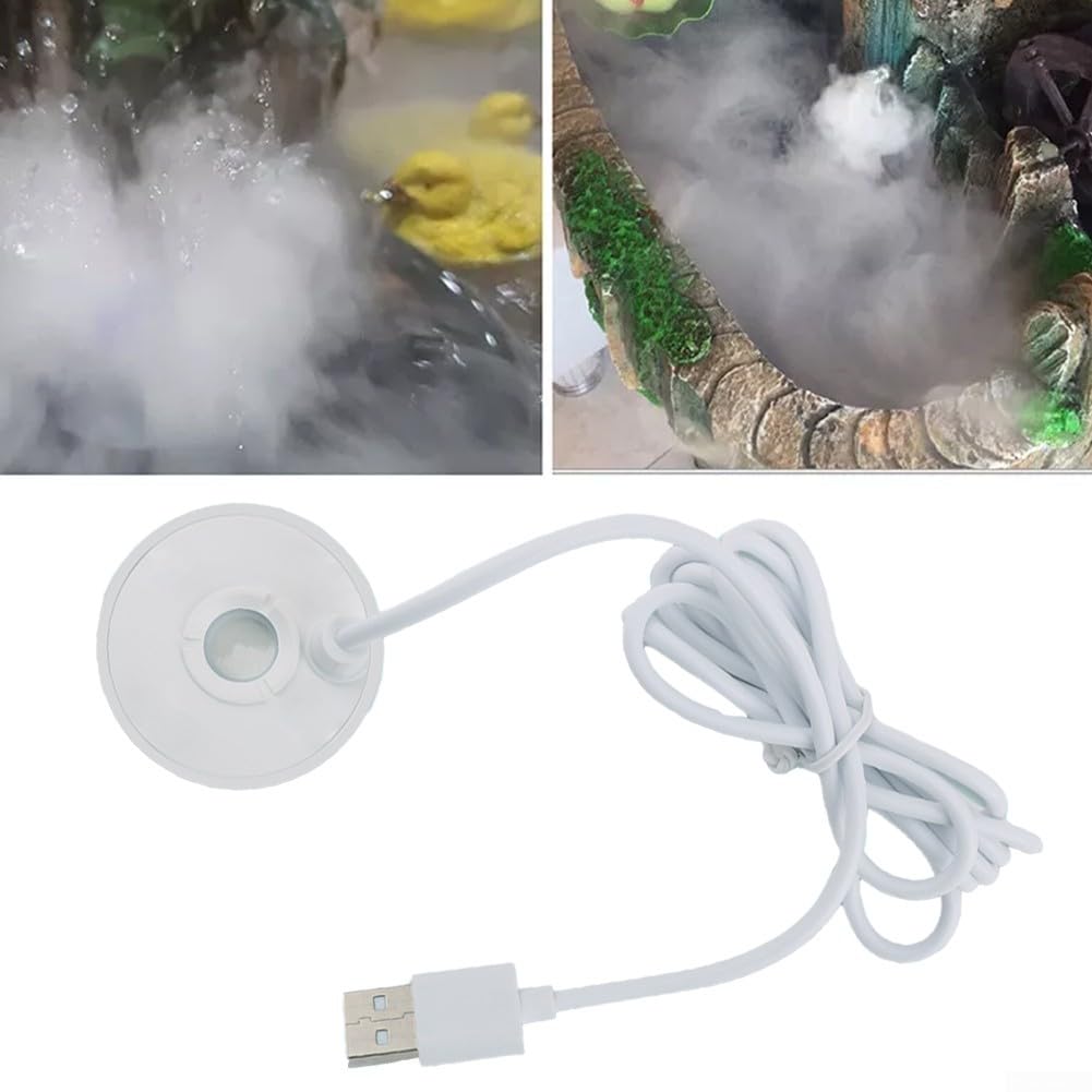 Brumisateur à Ultrasons USB 5V Honseadek - Long Câble 1.4m, étanche - Pour Aquarium, étang, Décoration