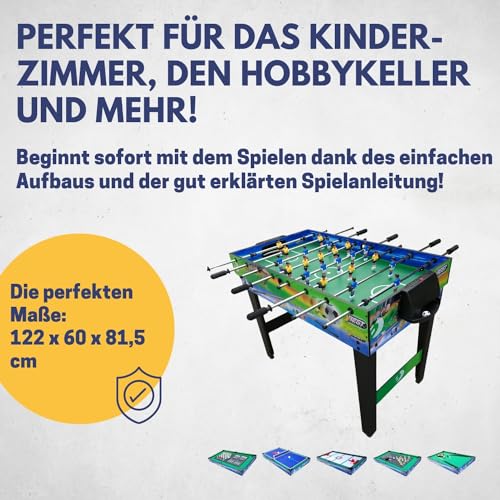Best Sporting 10 in 1 Tischkicker, Spieltisch, Multifunktionstisch für Kinder & Erwachsene - inkl. Air Hockey, Tischtennis, Billardtisch, Tischfußball, Shuffleboard, Schach & Zubehör – Bild 5