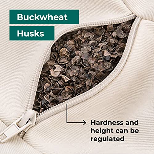 (Height 6.5") Round Zafu Yoga Bolster for Gymnastics & Meditation Made in the EU - Deep Black 100% Natural Cotton Yoga Meditation Buckwheat Cushion with Washable Covers - Image 4