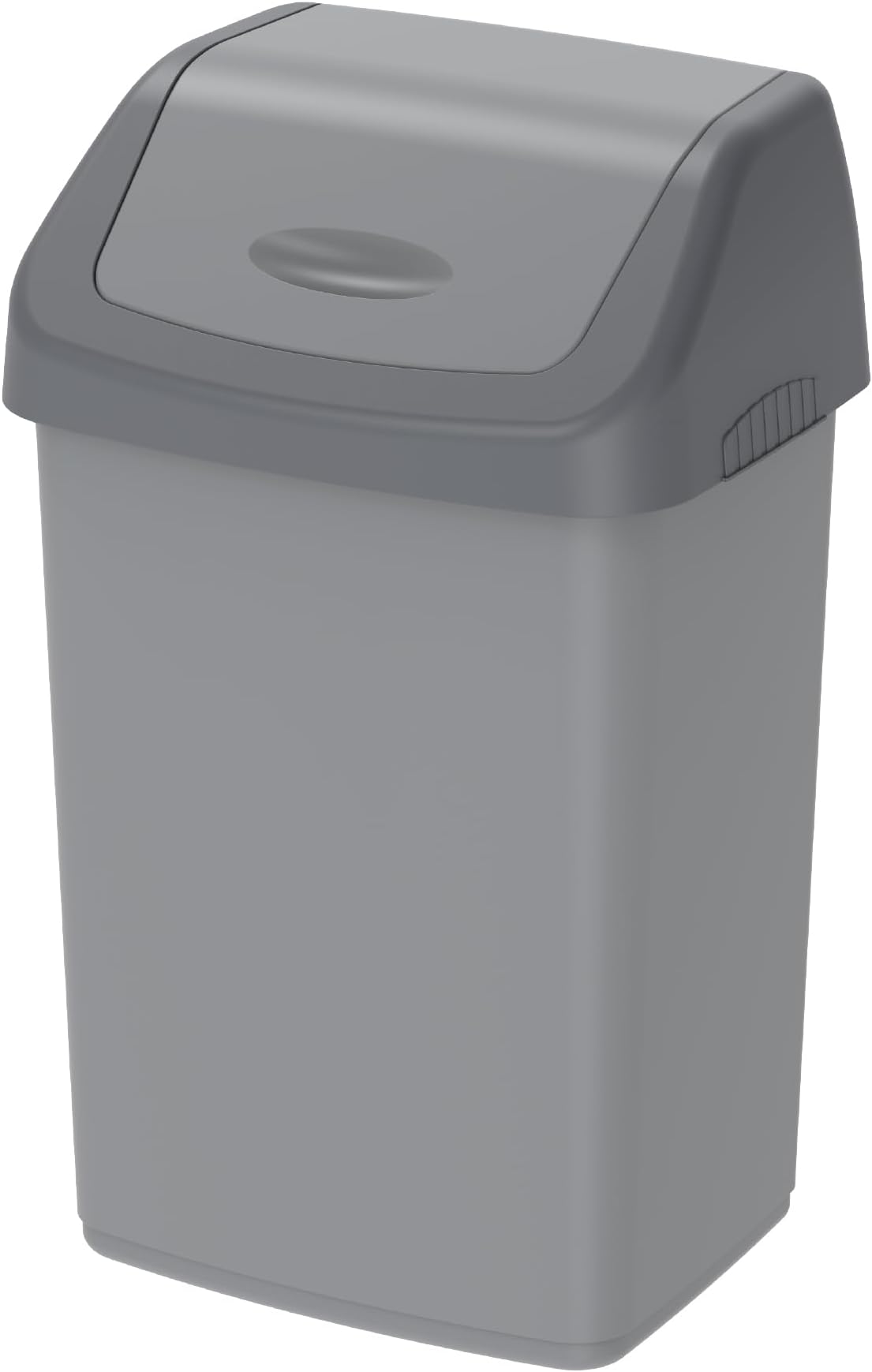 Cosmoplast 20L Flip-Top Waste Bin With Swing Lid, Pearl Grey