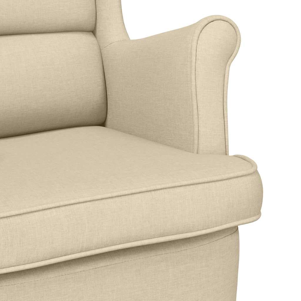 vidaXL Sedia a Dondolo Crema 74x90x102 cm in Tessuto, sedia, sedia da salotto, sedia relax, sedia a sdraio, posti a sedere, dondolo, sedia relax