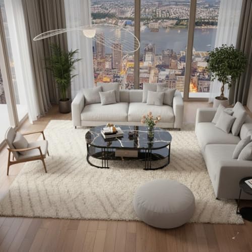 Image of Coffee Table Centre Table (Black White)